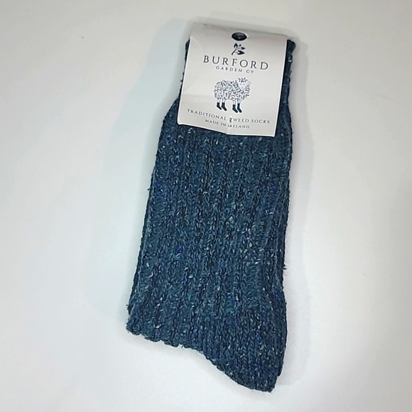 Burford Garden Co. Accessories - NWT BURFORD GARDEN CO. Traditional Tweed Wool Socks Teal Ireland